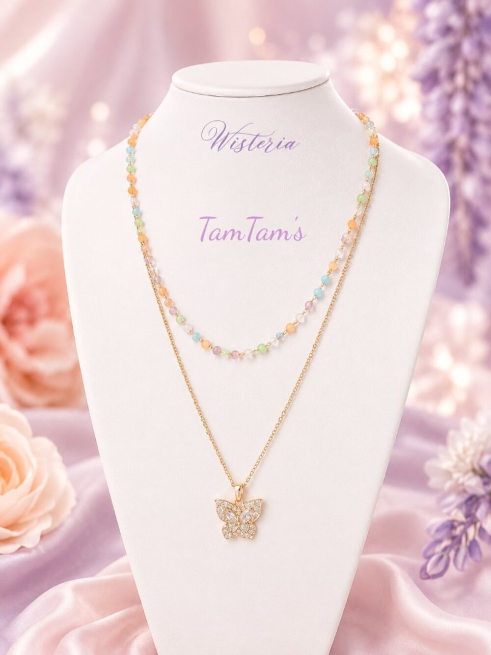 park Lane Wisteria 2 in one Butterfly Necklace